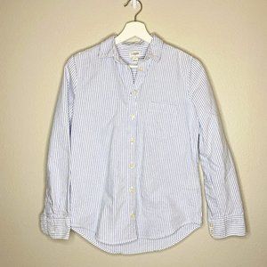 J. Crew Cotton Button Down Shirt, size XXS, blue/white striped